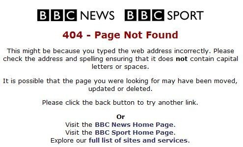 BBC page not found